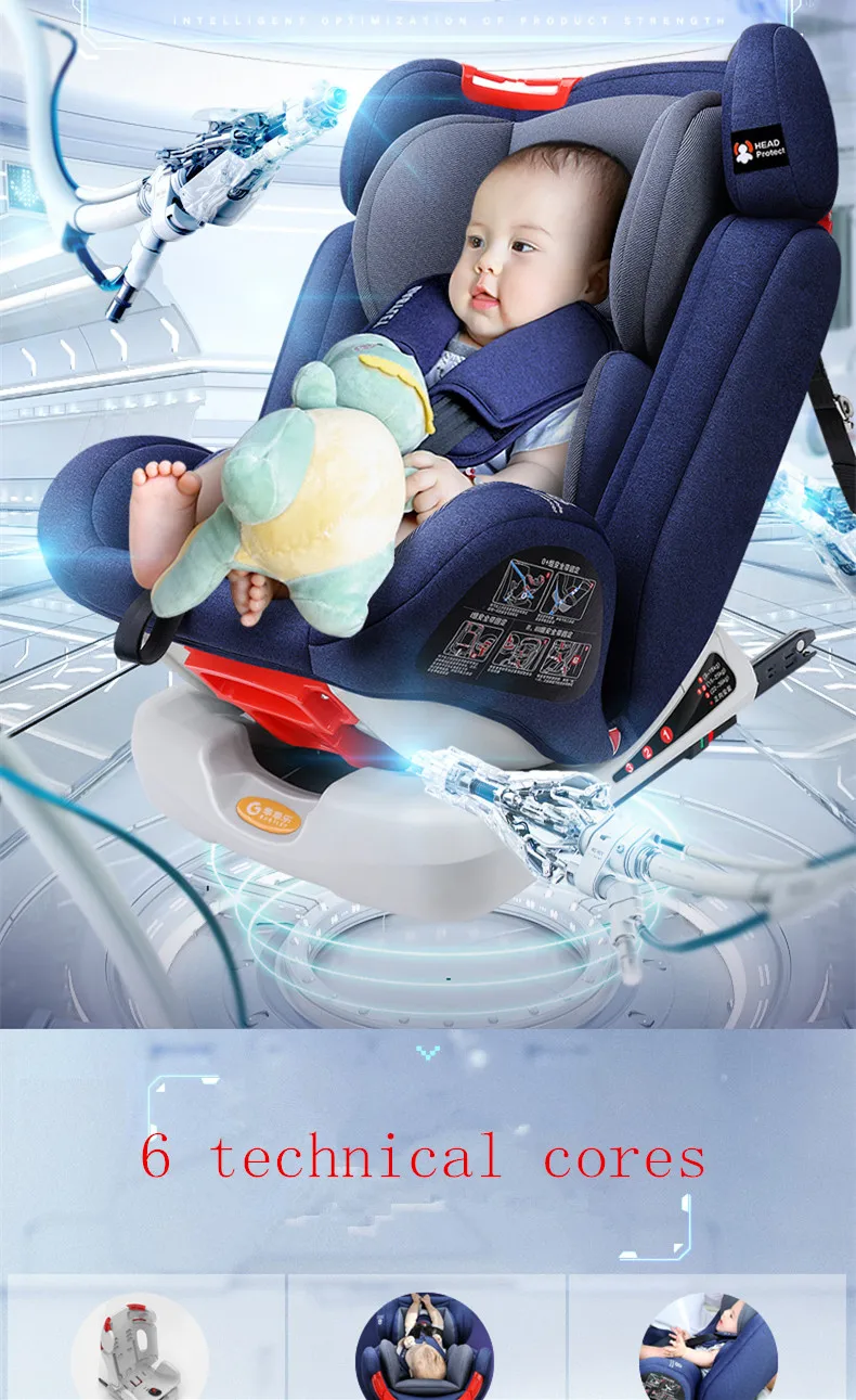 ISOFIX детские автомобильные безопасные сиденья, регулируемые детские автомобильные сиденья От 0 до 12 лет, большой угол ComfortInterface, автомобильные безопасные сиденья, костюм для 9-36 кг