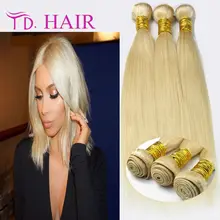 Blonde Brazilian Virgin Hair Straight #613 hot selling Hair 3 Bundle Deals Unprocessed Virgin Brazilian Hair Blonde Weave