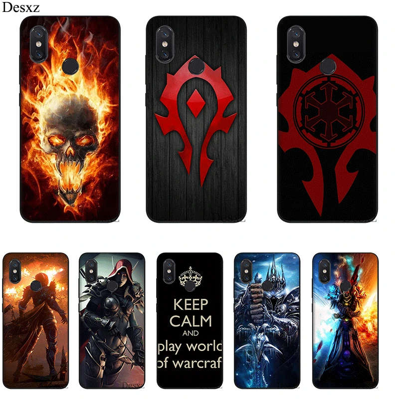

Silicone Mobile Phone Case For Xiaomi Redmi Note 4 4X 5 6 7 Pro 5A Cover TPU World Of Warcraft Wow Logo Shell Protection