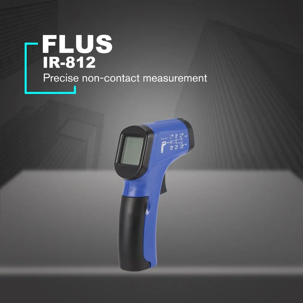 

FLUS IR-812 Mini Non-Contact Laser Digital Termometer Infrared IR Thermometer Surface Temperature Thermometer Device Pyrometer