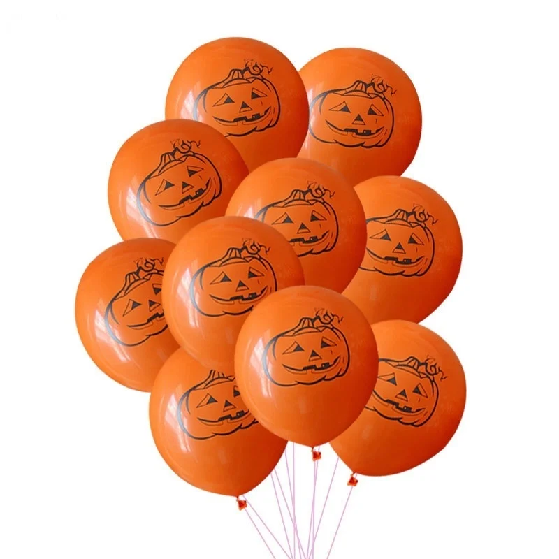 

10pcs/pack Spider Web Happy Halloween Latex Balloons Pumpkin Smiley Face Print Ballons Halloween Party Decoration Supplies