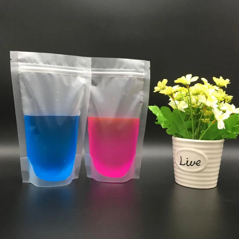 100Pcs Mini Series Size Food Moisture-proof  Bags, Frosted Transparent Bags Stand Up Pouch Ziplock Packaging for Snack,Cookies