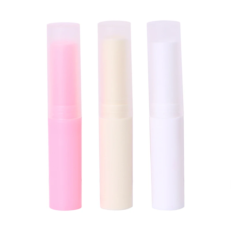 

Cosmetics Empty Lipstick Plastic Lip Balm Makeup Container Sample Tubes Caps 4g DIY White/Beige/Pink