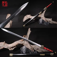 Традиционный китайский меч, настоящий сложенный стальной античный бронзовый фитинги из розового дерева, оболочка для украшения дома, боевое искусство