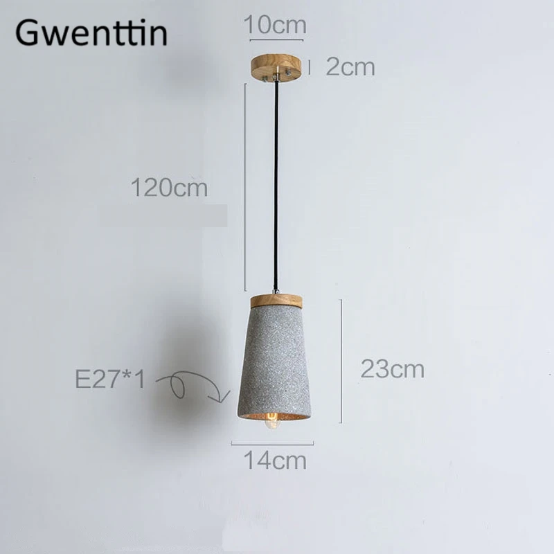 Винтажный цементный подвесной светильник s, современный деревянный светодиодный подвесной светильник для столовой, кухонный светильник, промышленная лампа, лофт Декор