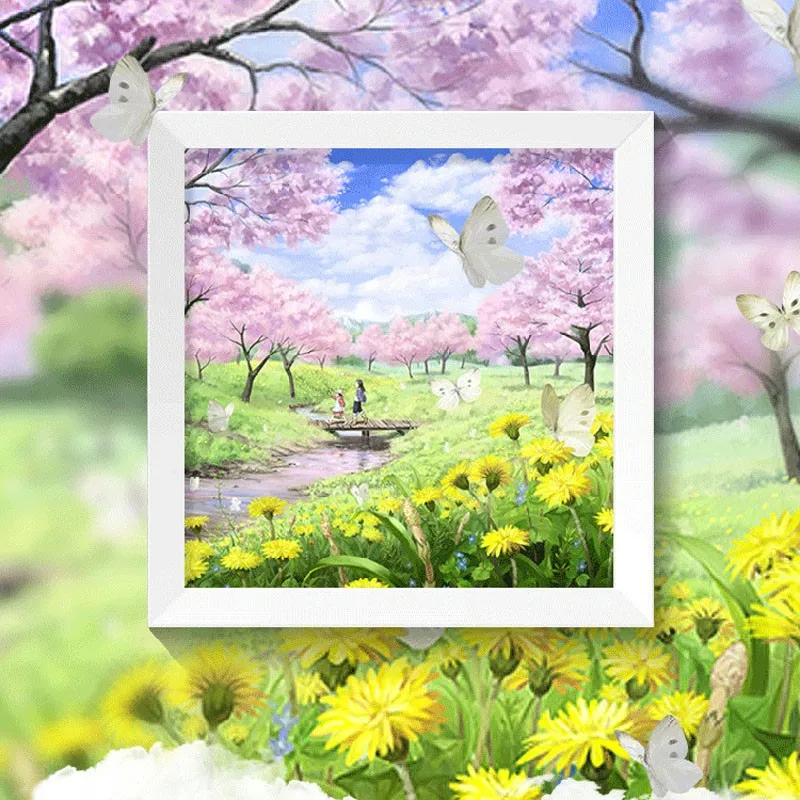 Cheap QIANZEHUI,Needlework,DIY printing Pastoral Landscape  Cross stitch,Warm Home Dream Hut Sets For Embroidery kits Cross-Stitch 21