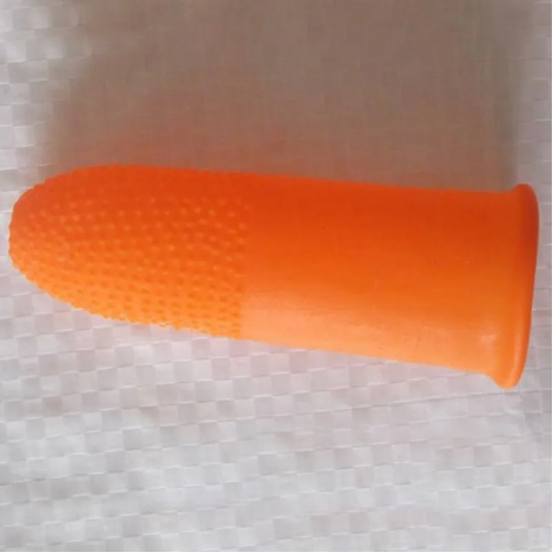 300 шт./пакет оранжевый дизайн ногтей Маникюр Педикюр латекс палец множество защитные перчатки Инструменты считать деньги палец рукав