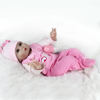 

22 inch 55 cm soft silicone Reborn baby toys Doll Clothes body vinyl girl dolls toys for kids Bebe New born Doll Accessories kit