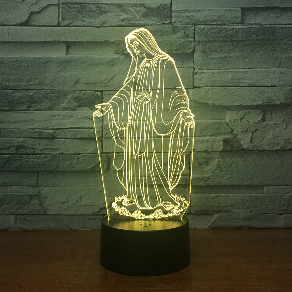 

LED table lamp 7 color touch plug-in multi-function night light Creative lamp gift 3d atmosphere lamp priest 2077