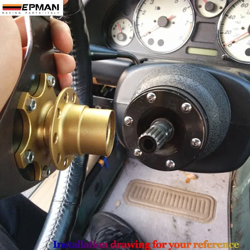 Universal Aftermaket Steering Wheel Red Short Quick Release Hub Adapter Snap Off