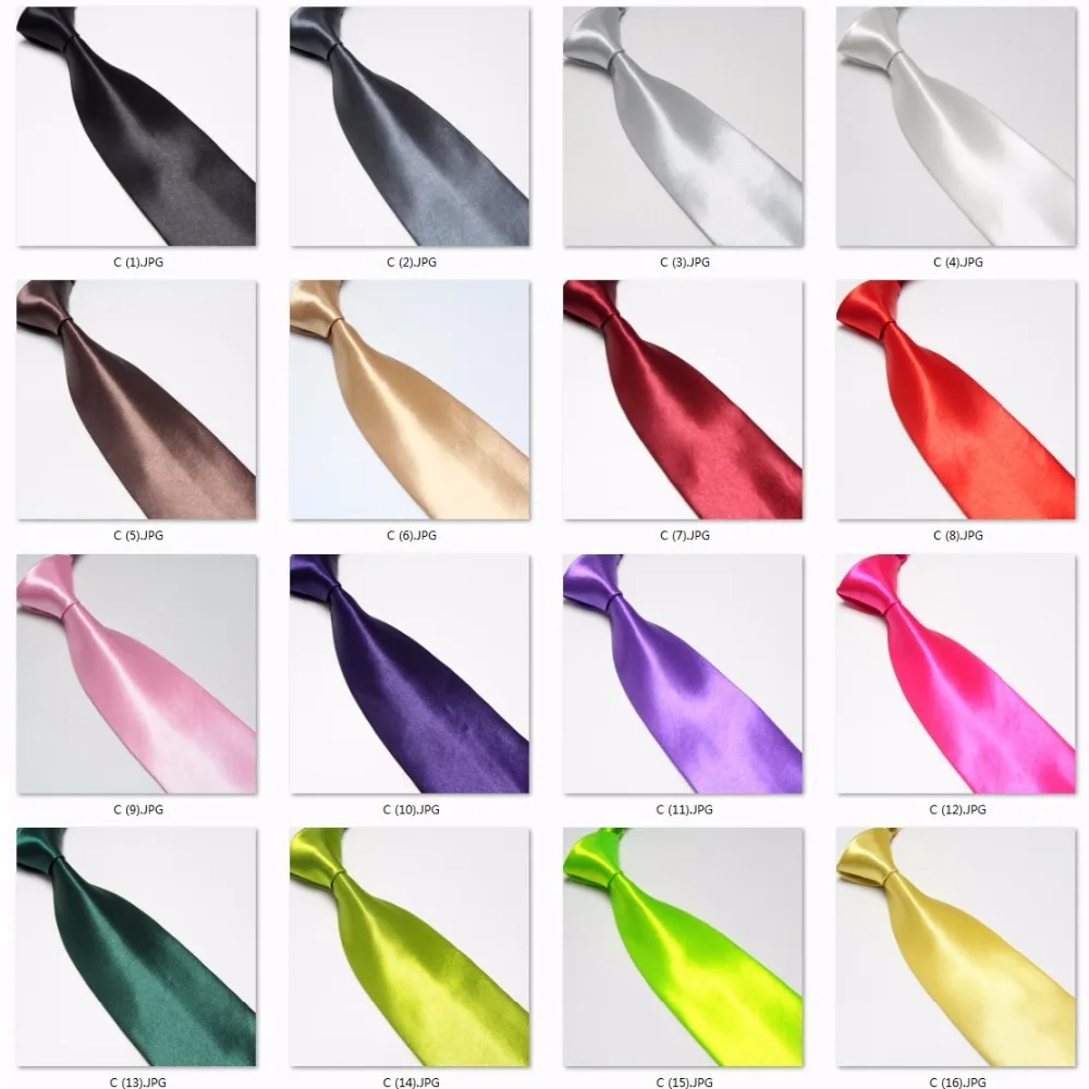 HOOYI 2019 satin men's ties neck tie solid necktie