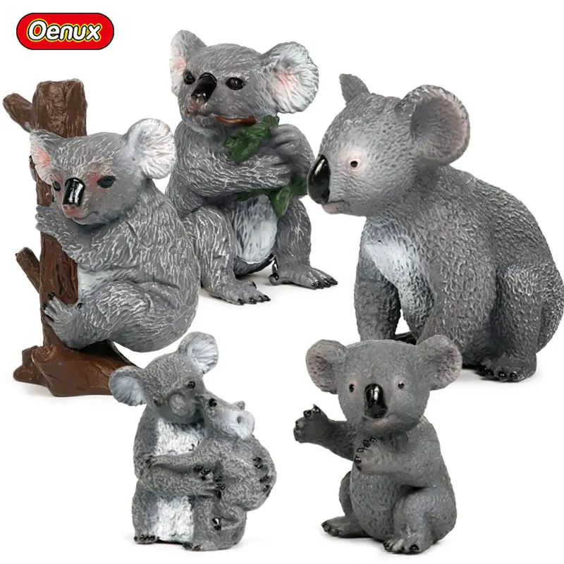 

Oenux Simulation Australian Animal Koalas Model Action Figures Koala Bear PVC Figurines Educational&Collection Toy For Kids Gift