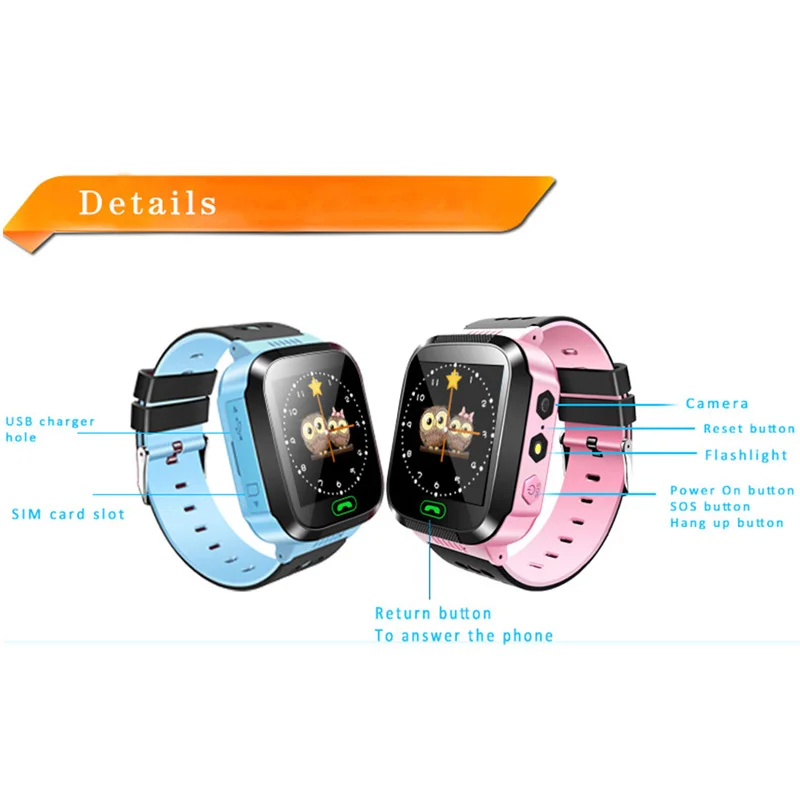 

Children Smart Watch Camera Lighting Touch Screen SOS Call LBS Tracking Location Finder Kids Baby Smart Watch