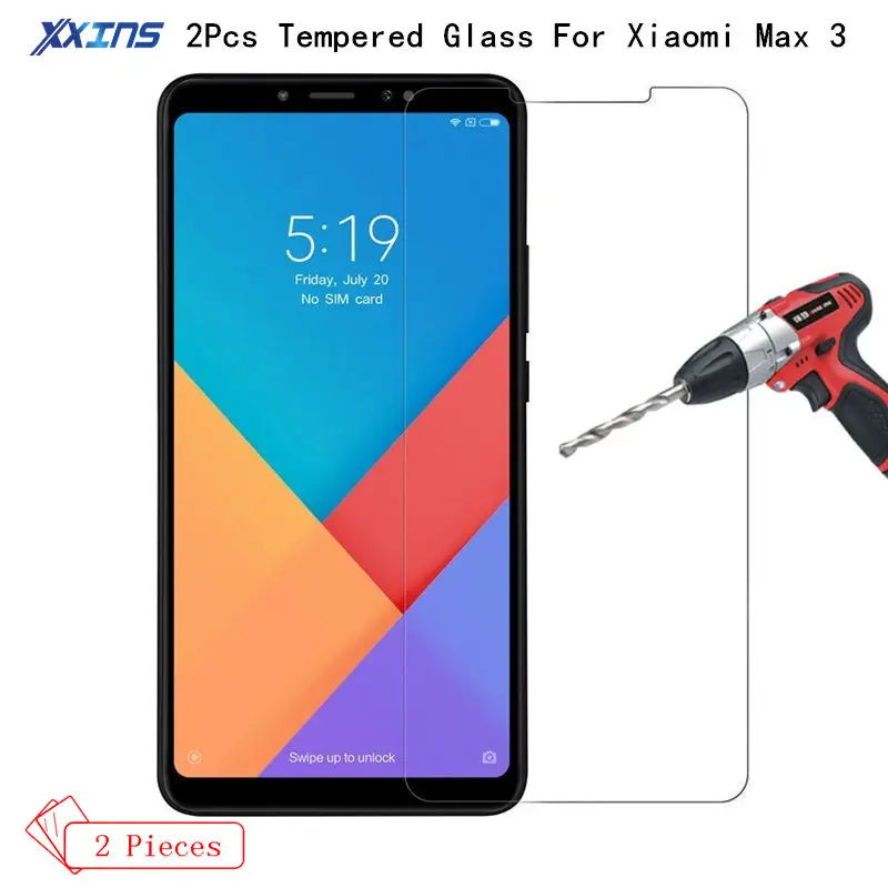 

2Pcs/lot Tempered GLASS For Original Xiaomi Mi Max 3 4GB 64GB Snapdragon 636 6.9 inch Mobile Phone Max3 Screen Protective Film
