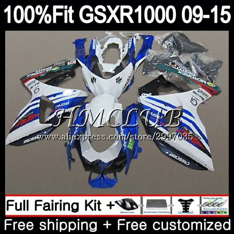 Инъекции для SUZUKI GSXR 1000 2009 2010 2011 2012 2014 2015 35HC образования легкой пены. 3 GSX-R1000 синяя линия K9 GSXR1000 09, 10, 11, 12, 13, 15 обтекатель