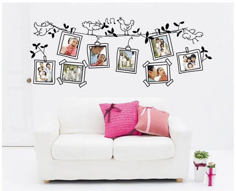 

VinylNew 2017 Wholesale Bird Photo Frame Photo Qall The Living Room TV Backdrop Models Living Room Decor Free Shipping 60*90CM