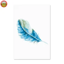 Синий перья украшают живопись масляными красками по цифровому изображению вручную. Картины для рисования картины по номерам природа цвета по номерам
