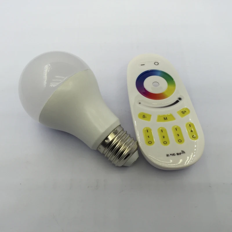 

2.4G RF 9W RGBW AC85-265V LED Bulb with wireless 4-zone remote controller