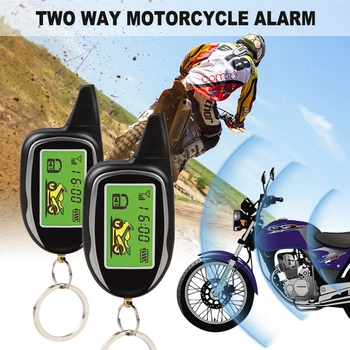 

Two-way Motorcycle Alarm System Anti-theft LCD Display screen Remote Control key Engine Start Security