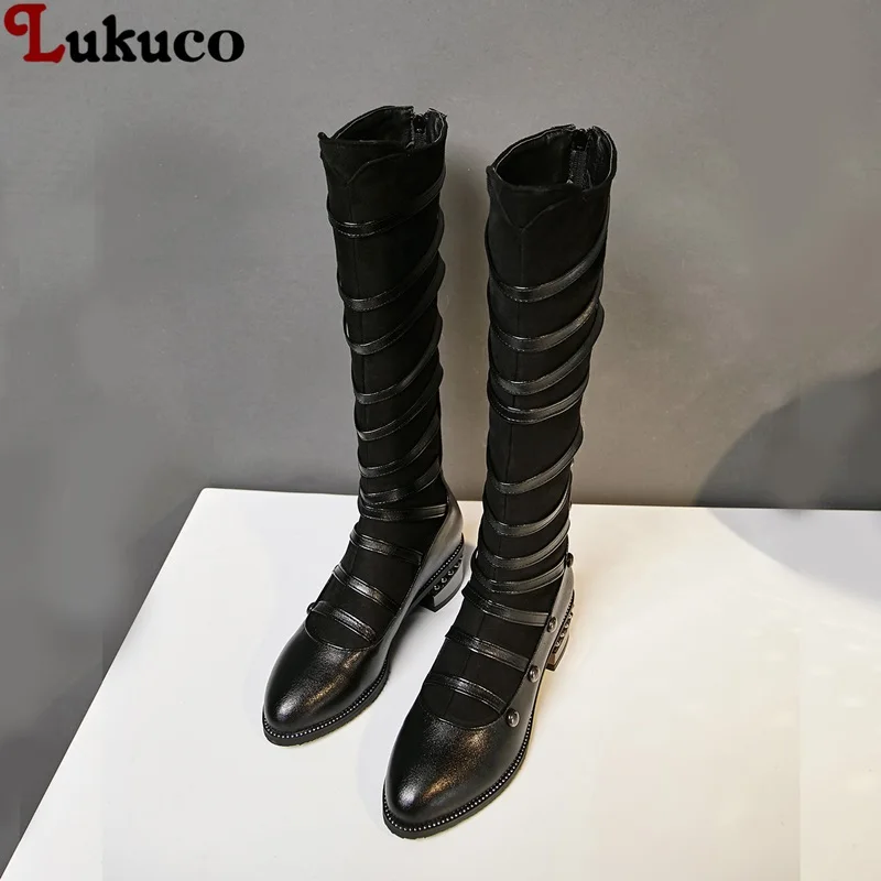 

Lukuco Knee-High Mortorcycle Boots Large Size 39 40 41 42 43 44 45 46 47 48 Woman Autumn Winter Shoes Free Fast Shipping Botas