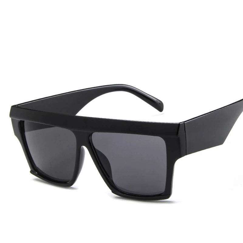 Квадратные Солнцезащитные очки для женщин дизайнерская Роскошная Мужская/женская большая оправа солнцезащитные очки Классические UV400 Винтажные Новые Модные оттенки Oculos - Цвет линз: Black Black