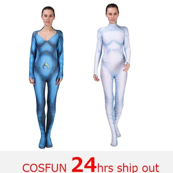 

Aquaman Mera Costume Women Girls Amber Heard Queen of the Sea Mera Female Bodysuit Justice League DC Superhero Halloween Costume