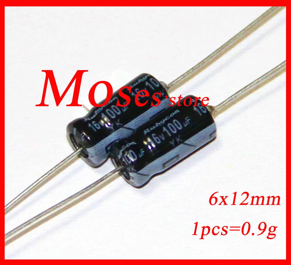 

16v 100uf Axial Electrolytic Capacitor capacitance 6x12mm (20pcs)