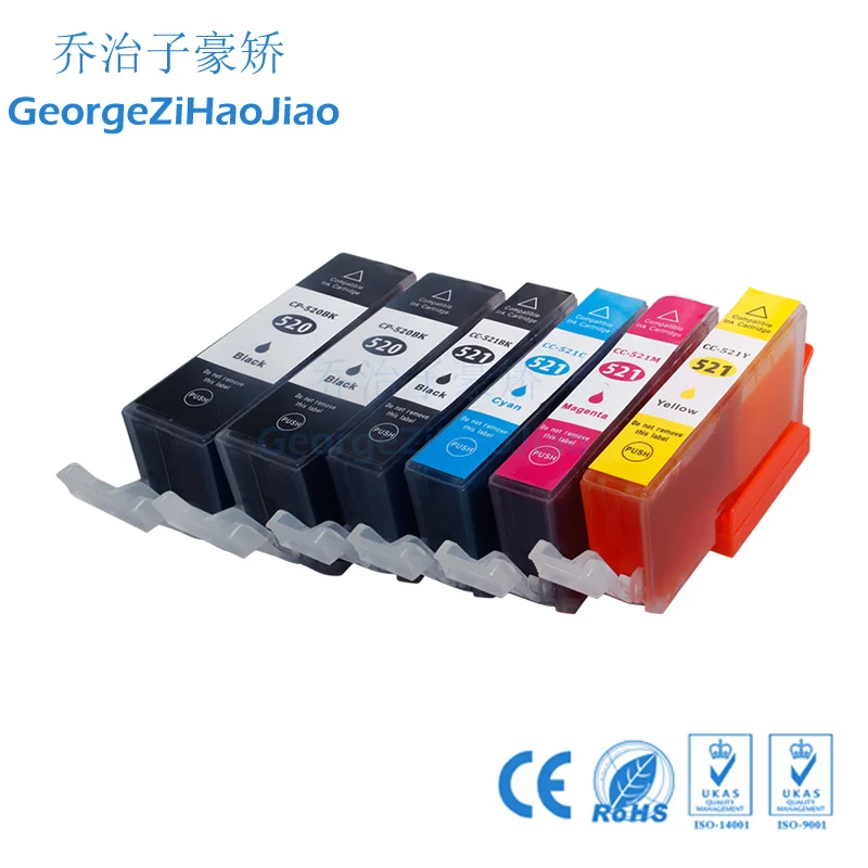 

6pcs 520XL Ink Cartridge Compatible PGI520 for Canon Pixma MP540 MP620 MP630 MP640 MX870 IP36003