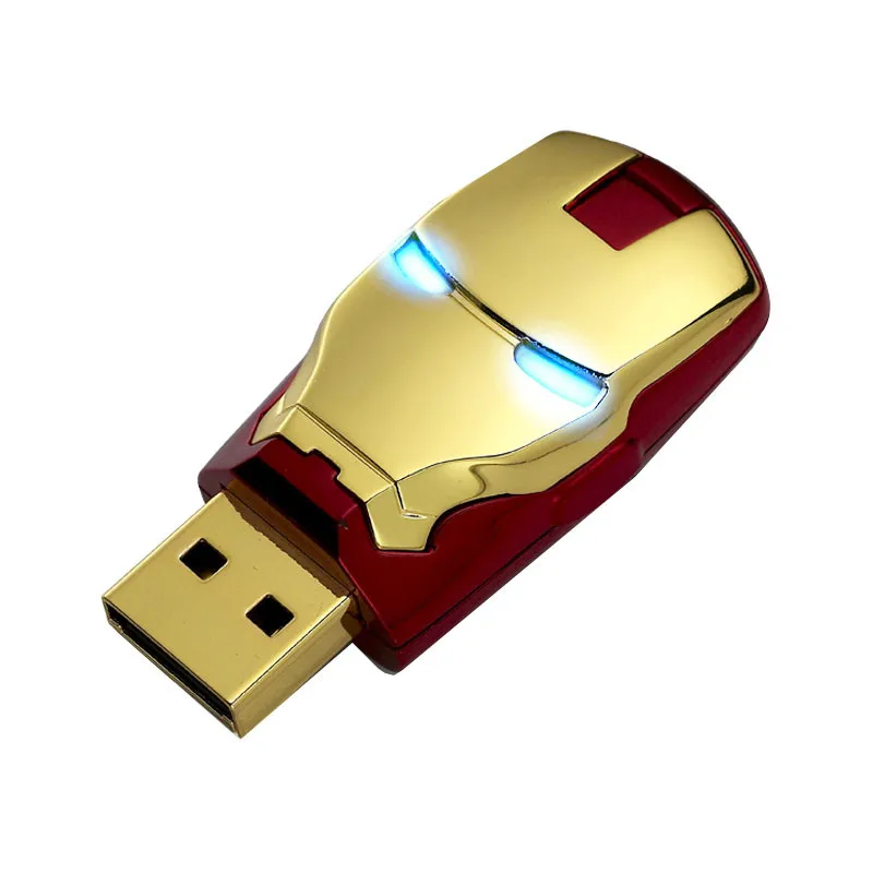 JASTER Металл Имитация Америка Капитан щит USB накопитель Оригинальная карта памяти горячая Распродажа мультфильм pendrive 4 ГБ/8 ГБ/16 ГБ/32 ГБ/64 ГБ - Цвет: Iron mans head B