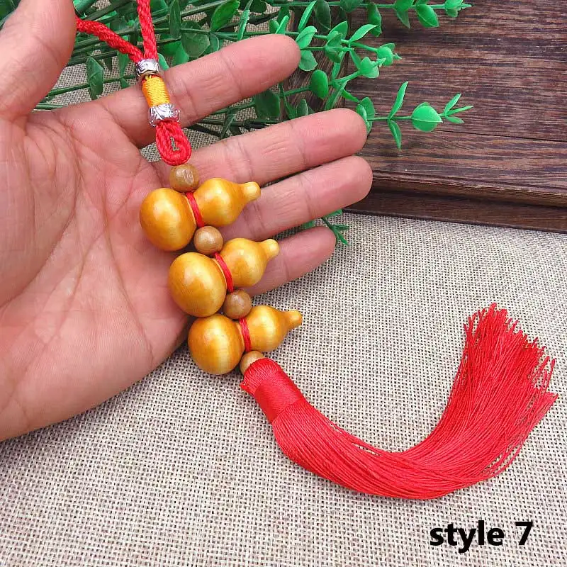 style 7 Древняя подвеска на удачу монета 1 шт. кулон декоративные аксессуары для автомобиля брелок пять деньги императора медные монеты красный китайский узел - Цвет: style 7