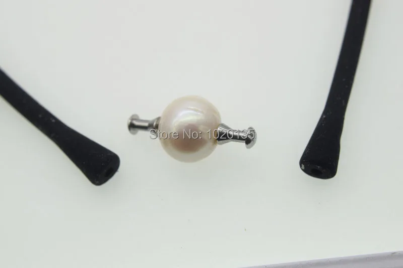 Пресноводный жемчуг около круглой белой 10-11 мм и силиконовое ожерелье браслет 40 см 19 см