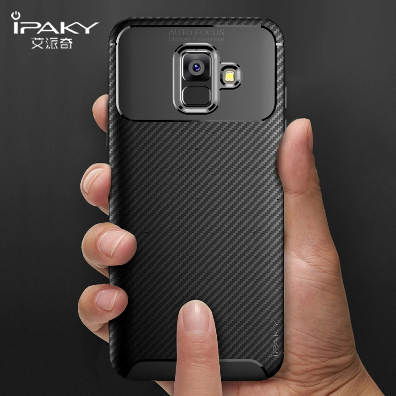 IPaky Coque для samsung Galaxy A8 A6 Plus 2018 чехол A6S углеродное волокно силиконовый A5 A7 A9 A9S s |