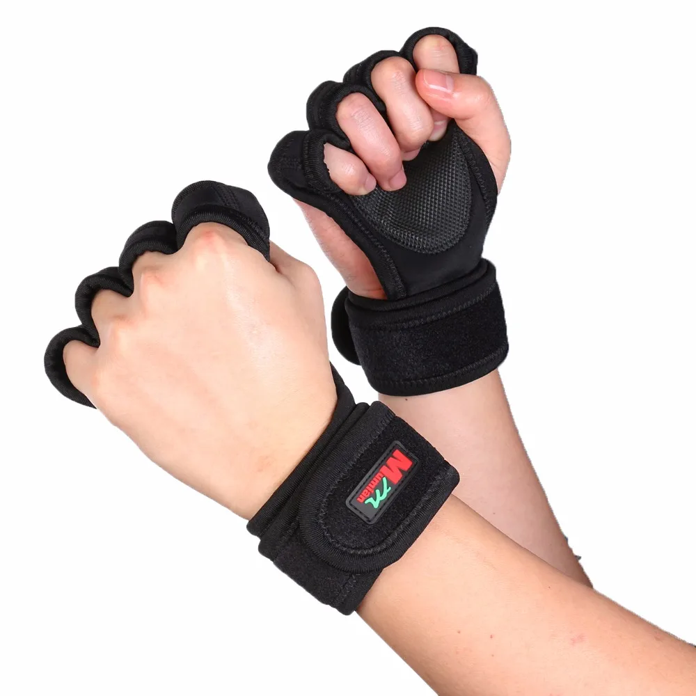 

2018 Volleyball Men Training Sports Half Finger Gloves Fitness Exercise Gym Glove Hollow Anti Slip Silica Gel Multifunction F02