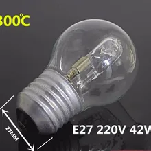 E27 лампа для духовки лампы высокой термостойкостью 300 градусов лампы Коммерческая духовка теплее лампа для духовки G45 220 V изготовления 42вт