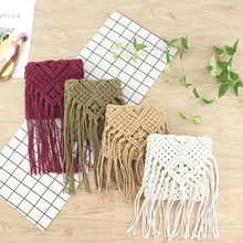 Для женщин хлопковый Детский свитер сумка через плечо выдалбливают тканая сумка с кисточками Спорт на открытом воздухе речной поход пляжная сумка