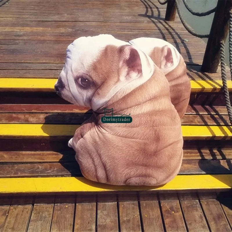 Dorimytrader Realistic 3D Printed Plush Shar Pei Dog Pillow Doll Big Cute Dog Toys Simulated Animals DY61827 (19)