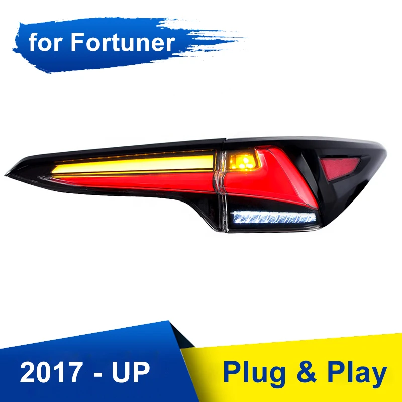 

Tail Light Assembly for Toyota Fortuner 2017 2018 Left and Right with LED DRL Running Light Sequential Turning Signal Tail Lamp