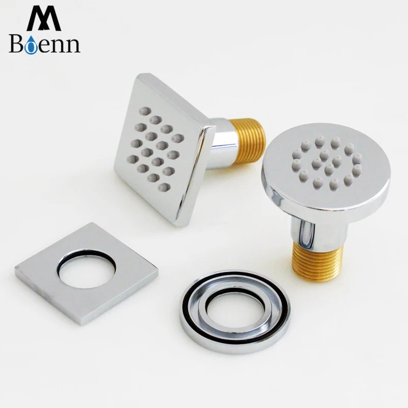 50mm Shower Body Jets Massage Spray  Bathroom Spa Massage Jets Sprayer  Brass Chrome Shower Body 2 Inch Rain Showers
