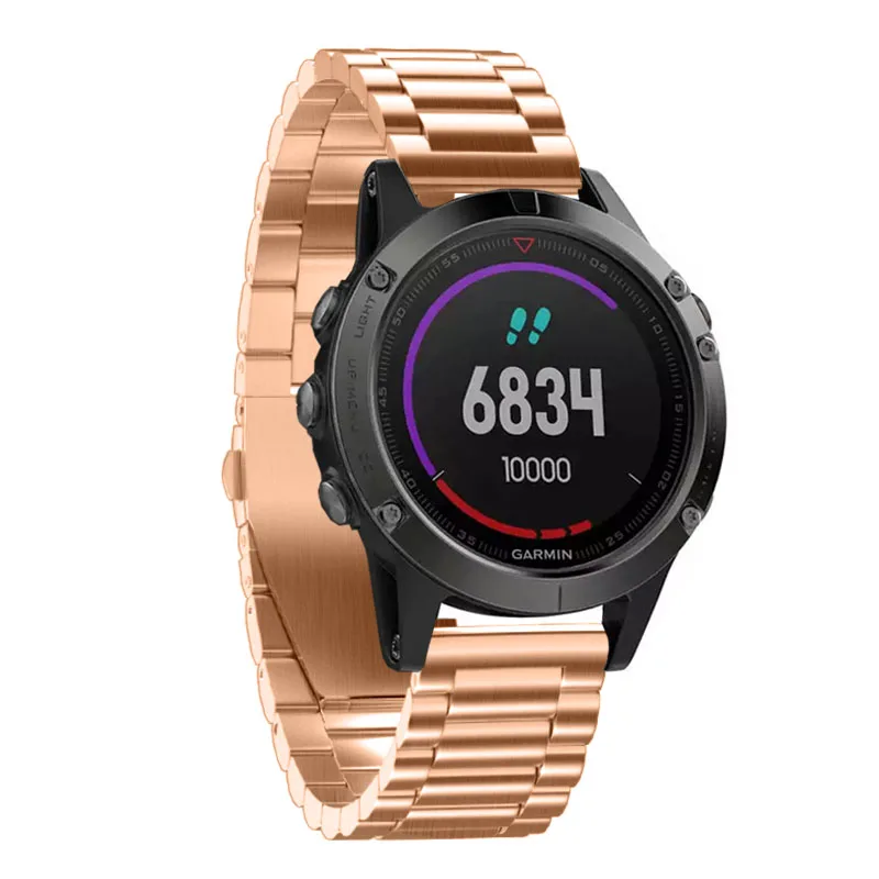 22 мм ширина металлический ремешок из нержавеющей стали для Garmin Fenix 5 Plus ремешок 3 звенья классический металлический браслет для Garmin Fenix 5 ремешок для часов