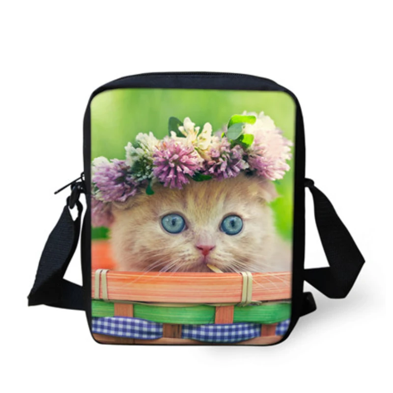 FORUDESIGNS Unique New Design Small Bags Child School Bags Cute Cat Prints Crossbody Book Bag ...