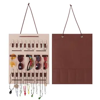 

Jewelry Organizer Sunglasses Hanging Bag Multi-Functional Compartment Bag For Earring Necklaces Bracelets Rings Home Storage