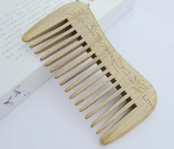 

Natural Green Sandalwood Handmade Wood Combs no static 10.5cm*5.5