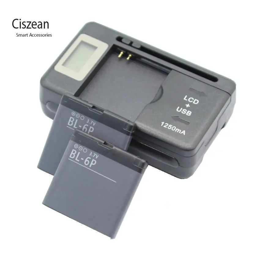 Ciszean 2x3 7 V 830mAh BL 6P сменный аккумулятор + универсальное зарядное устройство для Nokia