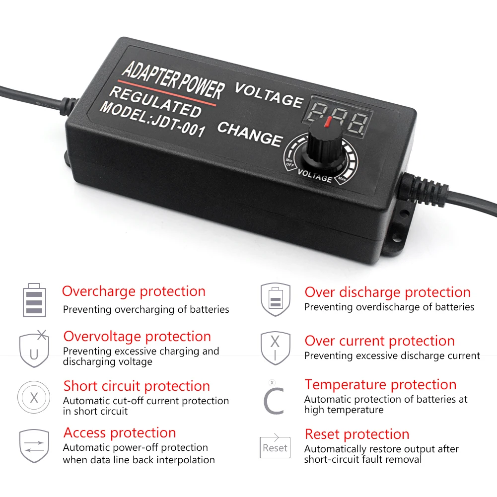 Новая мода постоянного тока 3-12 V/Одежда для детей от 3-24 V/4-24 V/(жидкокристаллический дисплей) 9-24 V Регулируемый Питание адаптер Зарядное устройство с Экран дисплея из Напряжение DC5.5x2.1/2,5 мм