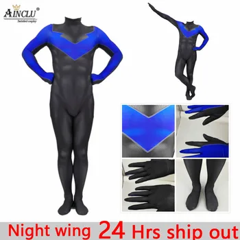 

Ainclu 24 Hrs Ship Out Kid's Men's Nightwing Cosplay Costume Batman Spandex Full Body Halloween Party Bodysuits Jumpsuits