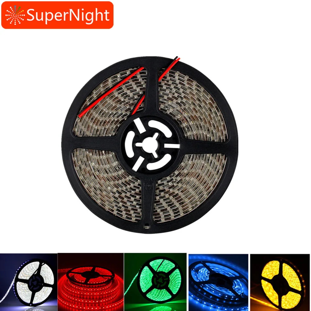 

DUMVOIN 5M 16.4ft 600leds 3528 SMD Flexible LED Strip Light Waterproof IP65 Ribbon Tape Cool White DC12V 5A for Christmas Day