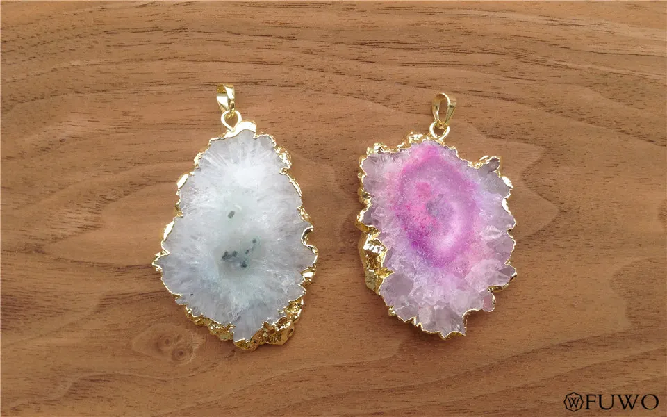 Stalactite Agate Slice Pendant 11