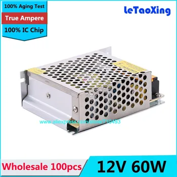 

60W Switching Switch Power Supply Driver for LED Strip Light DC 12V 5A Lighting Transformer 100pcs FedEx Free shipping
