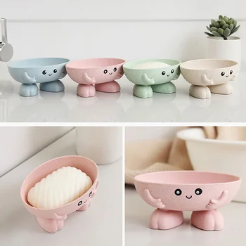 

1 Pc Cute Cartoon Soap Box Holder Dish Fashion Simple Styled Home Hotel Apartment Dormitory Bathroom Bath Shower Soap Holder Box