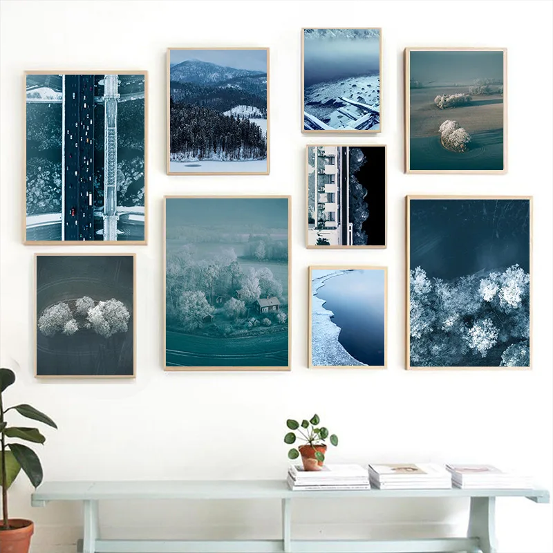 

Winter Snow scene landscape Home Kids Baby living Room Bedroom Decor Print Poster Picture Painting Wall Art Canvas